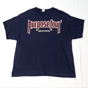 Justin Bieber Purpose Tour Mens Concert Tee size 2XL Gildan Heavy Cotton